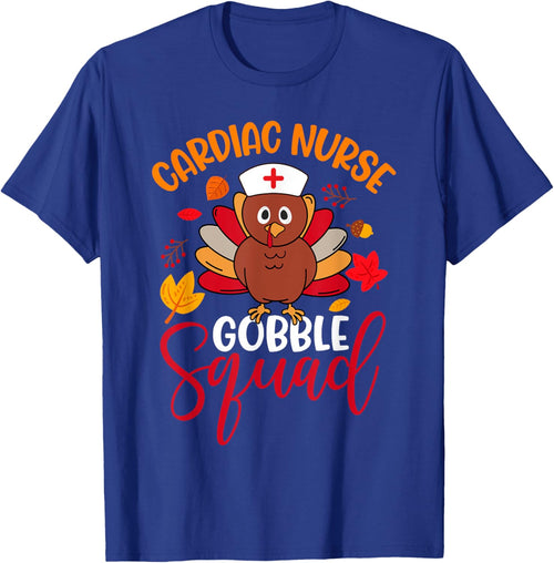 Cardiac Nurse Gobble Squad Cute Turkey Thanksgiving Matching