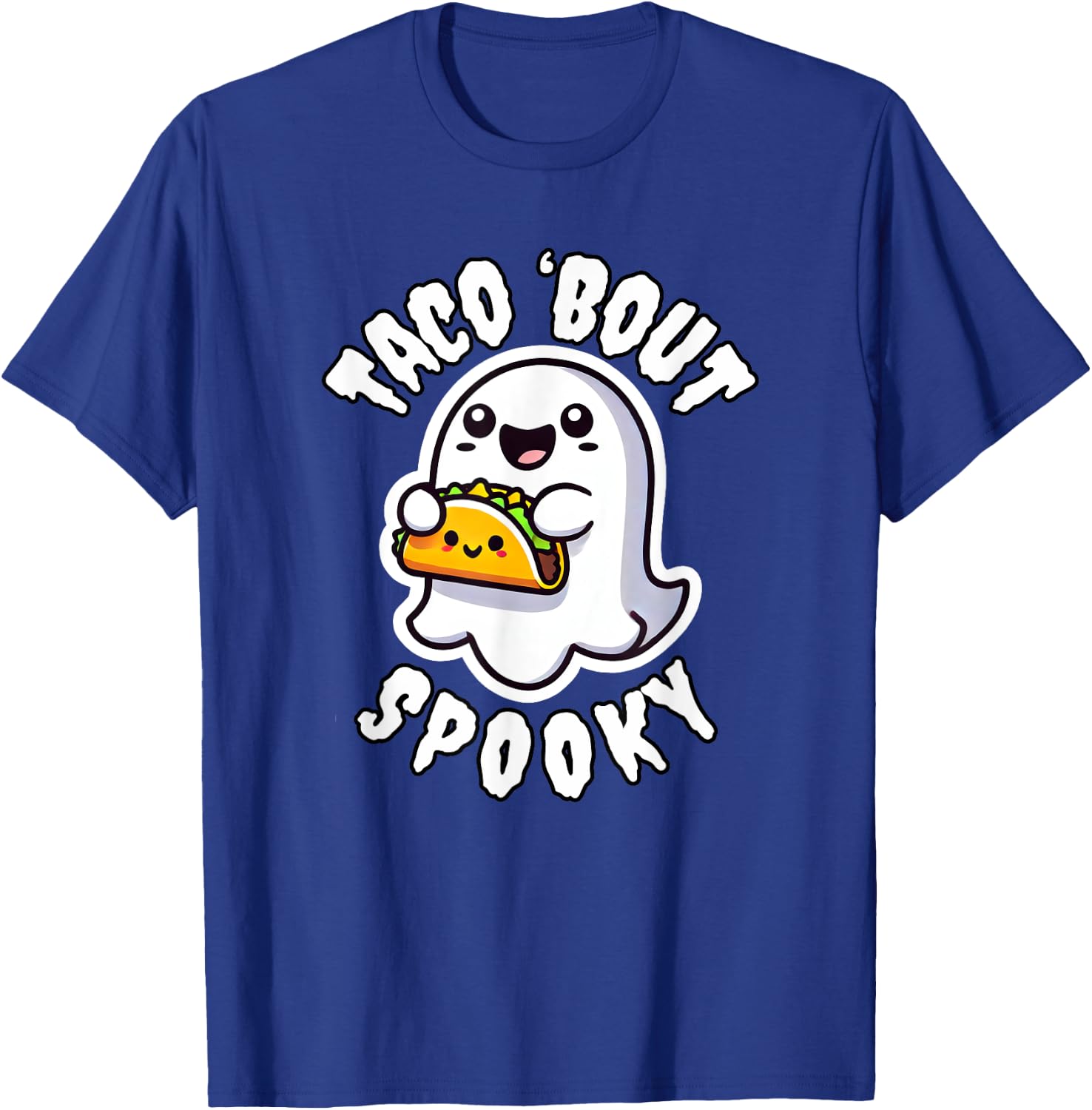 Taco' Bout Spooky Cute Ghost Holding a Taco Halloween Kids T-Shirt - T-Shirt | Royal