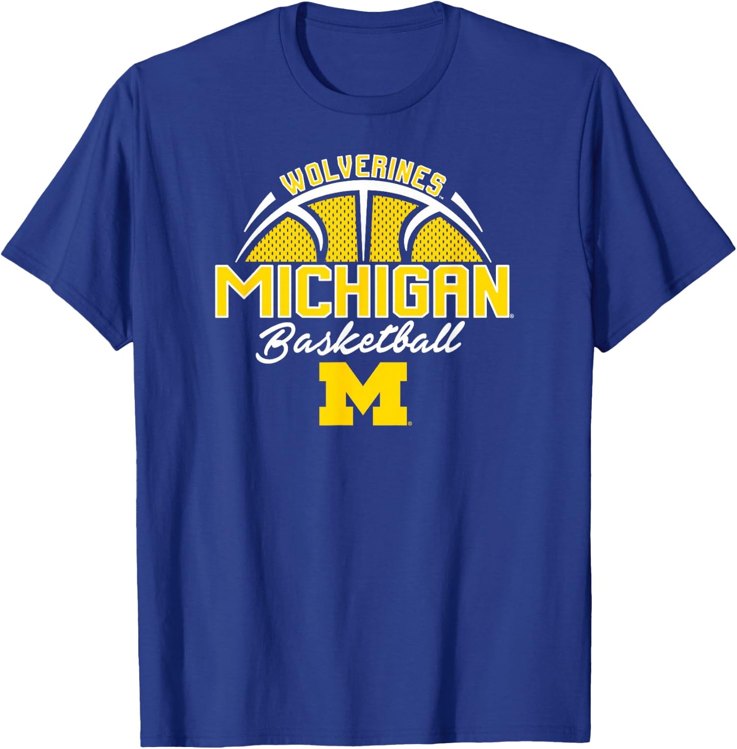 Michigan Wolverines Basketball Three Pointer Navy T-Shirt - T-Shirt | Royal