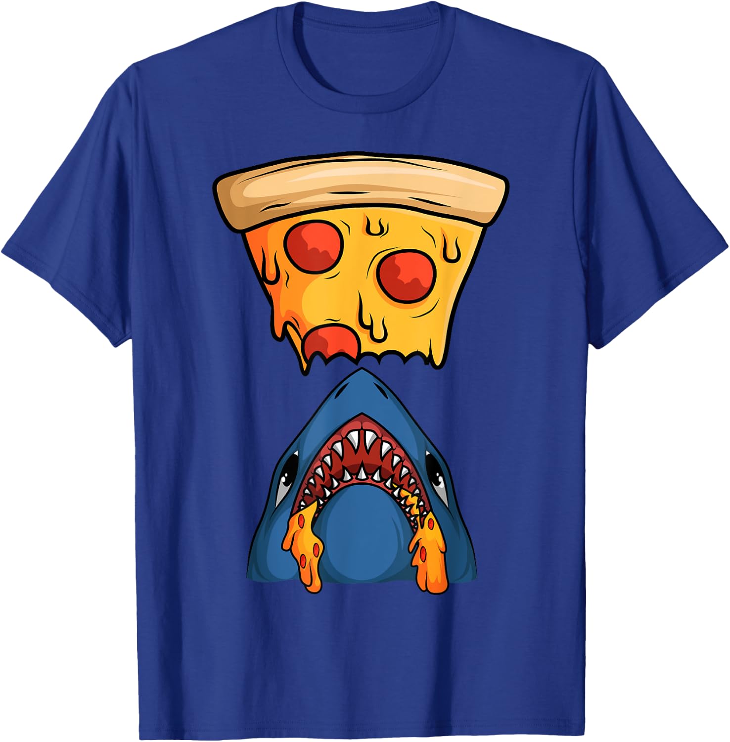 Cool Pizza Round Pizzetta Lover Shark Fan Pizzaiolo Pizzeria T-Shirt - T-Shirt | Royal