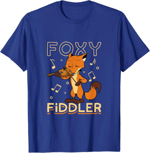 Foxy fiddler - fox on the fiddle T-Shirt - T-Shirt | Royal