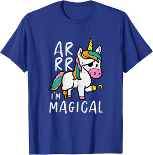 Pirate Unicorn Arrr Im Magical Halloween Toddler Girls Kids T-Shirt - T-Shirt | Royal