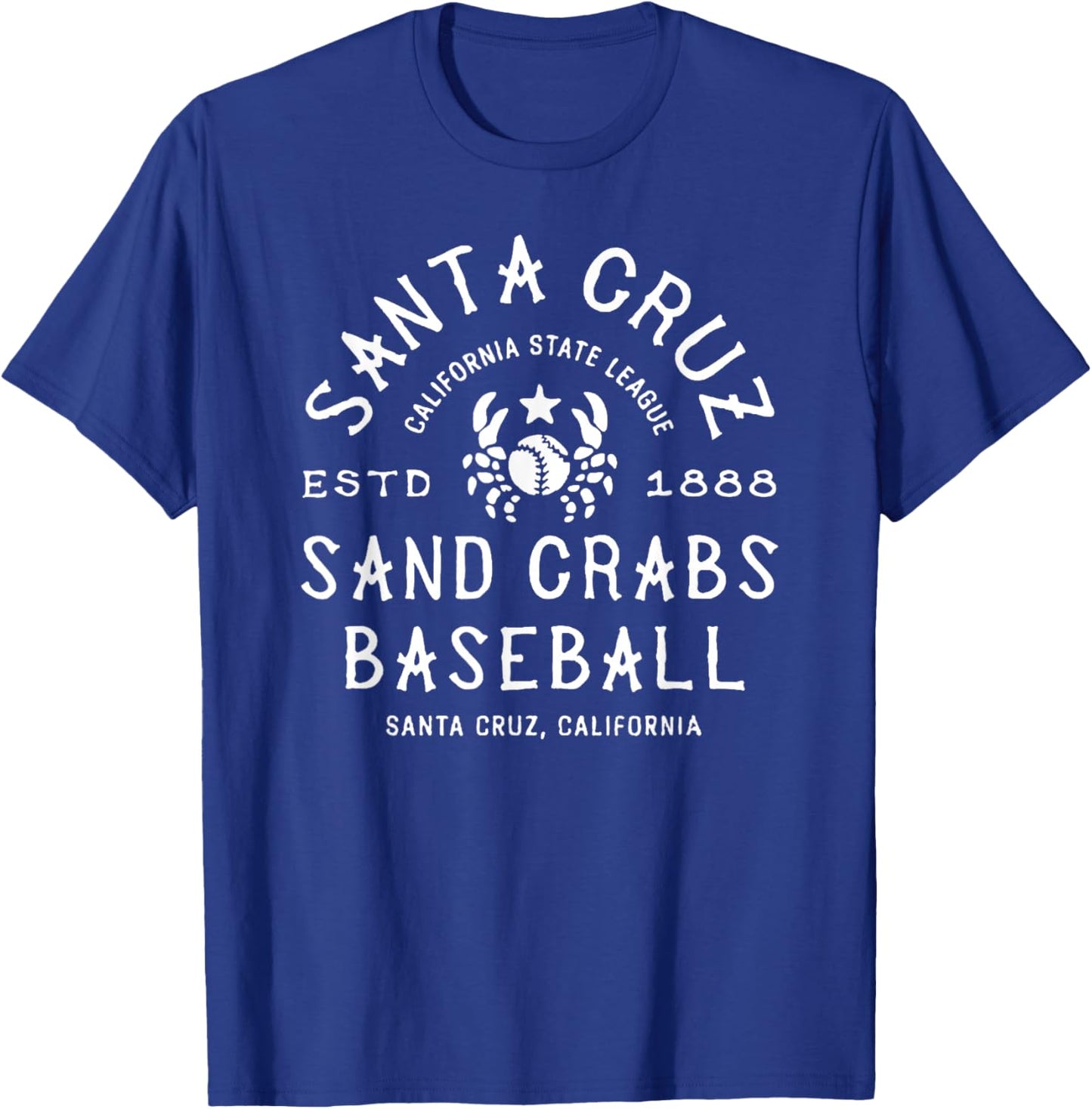 Vintage Santa Cruz California Sand Crabs Defunct Baseball T-Shirt - T-Shirt | Royal
