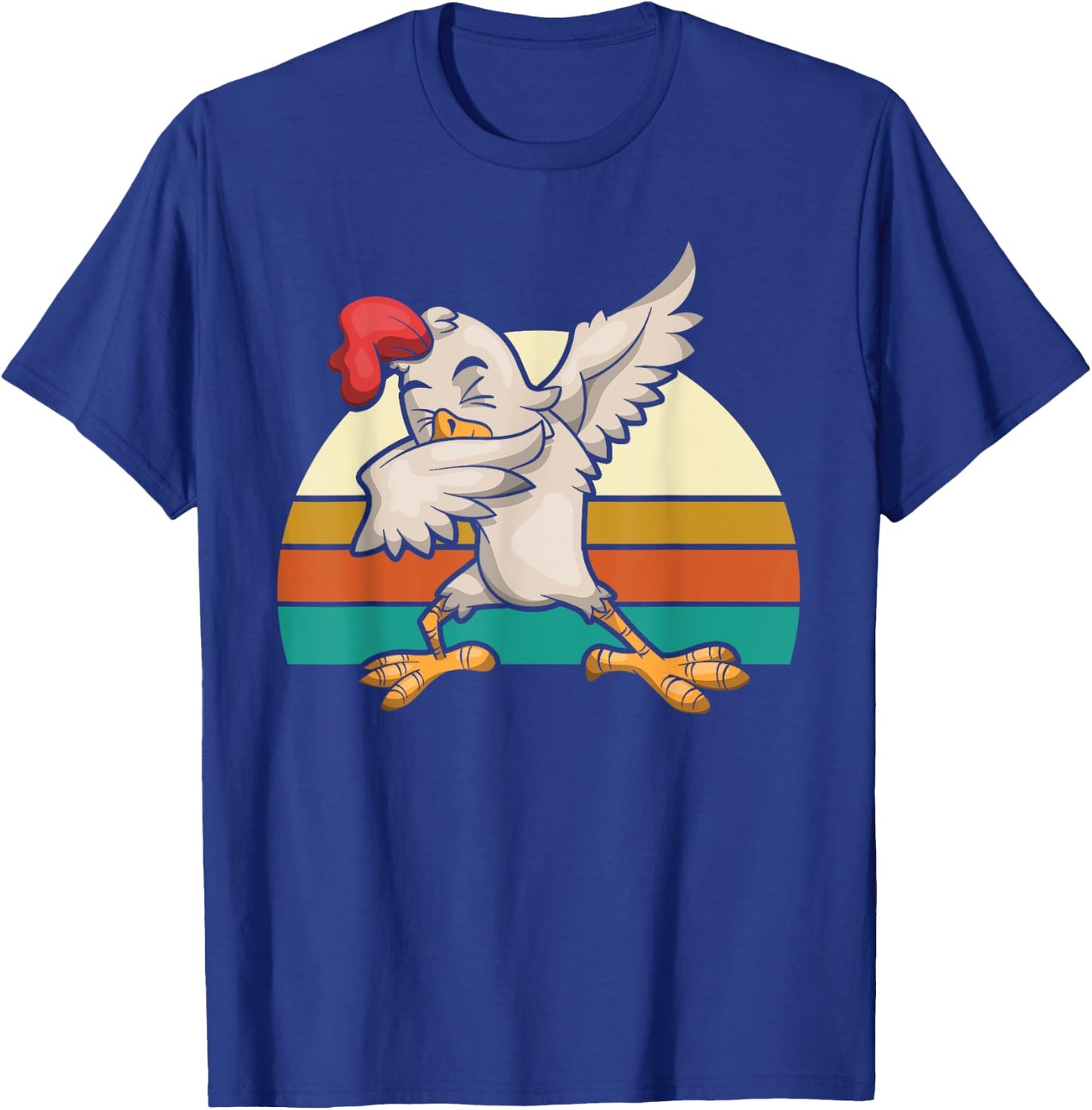 Retro Dabbing Rooster Kids Gift Funny Chicken T-Shirt - T-Shirt | Royal