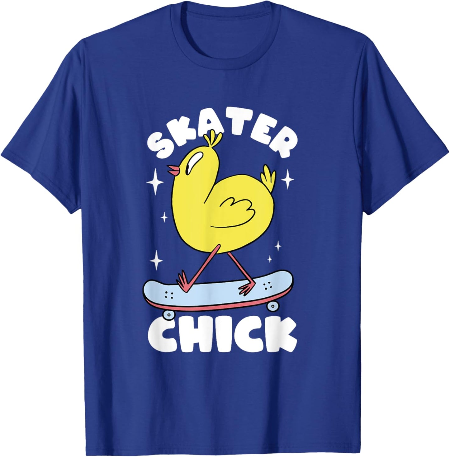 Skater Chick Cute Chicken Skateboard Skateboarding Girls T-Shirt - T-Shirt | Royal