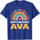 Ava Happy Birthday Rainbow T-Shirt - T-Shirt | Royal
