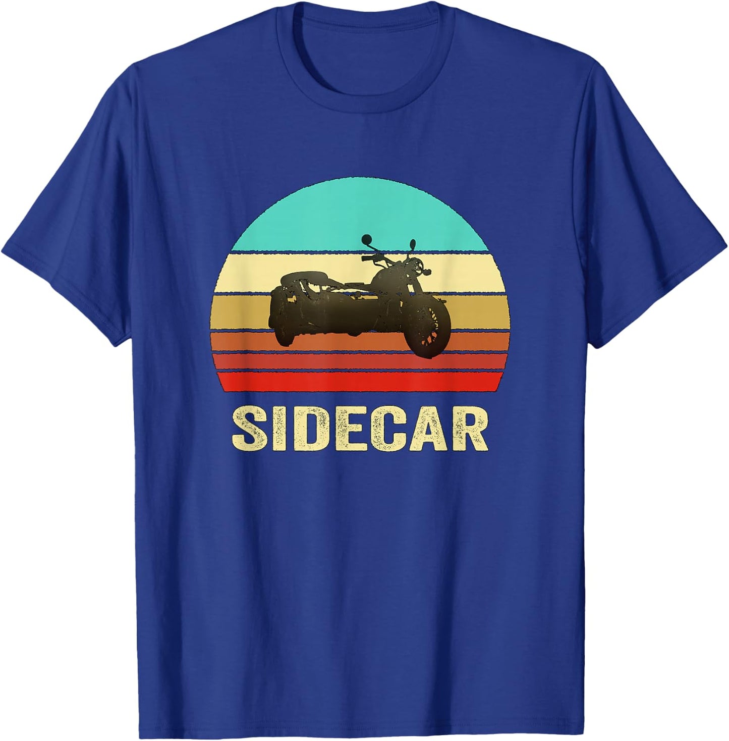 Vintage Retro Style Sunset Sidecar Motorcycle T-Shirt - T-Shirt | Royal