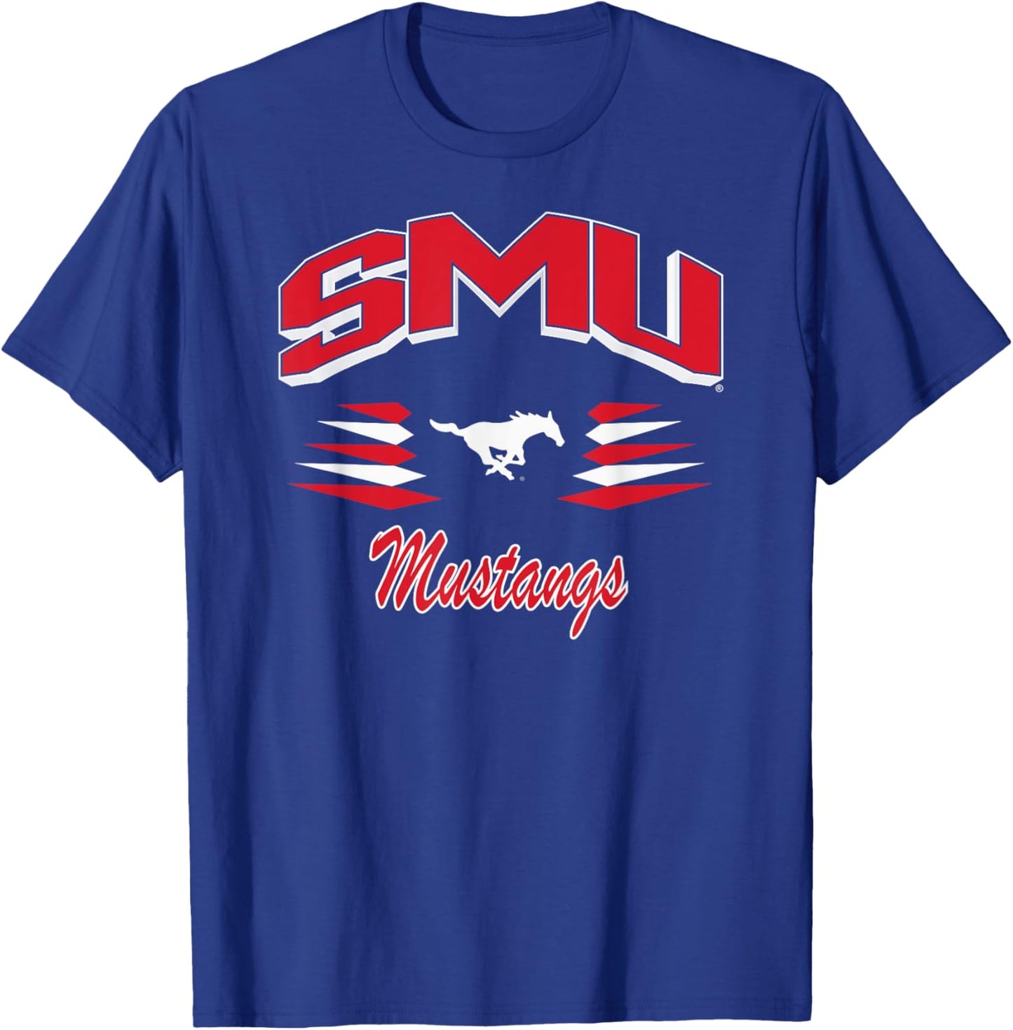 SMU Mustangs Retro Diamond Blue Officially Licensed T-Shirt - T-Shirt | Royal