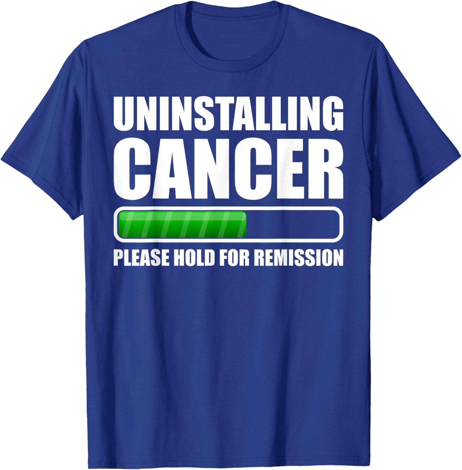 Uninstalling Cancer Gifts -Adults Cancer Awareness Black Small Modern Short Sleeve T-Shirt - T-Shirt | Royal