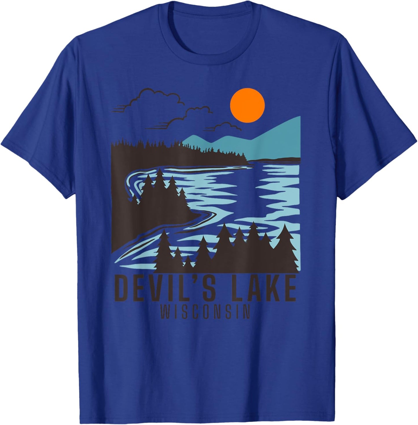 Devil's Lake, Wisconsin summer swimming boating Men Women Girls Kids T-Shirt - T-Shirt | Royal