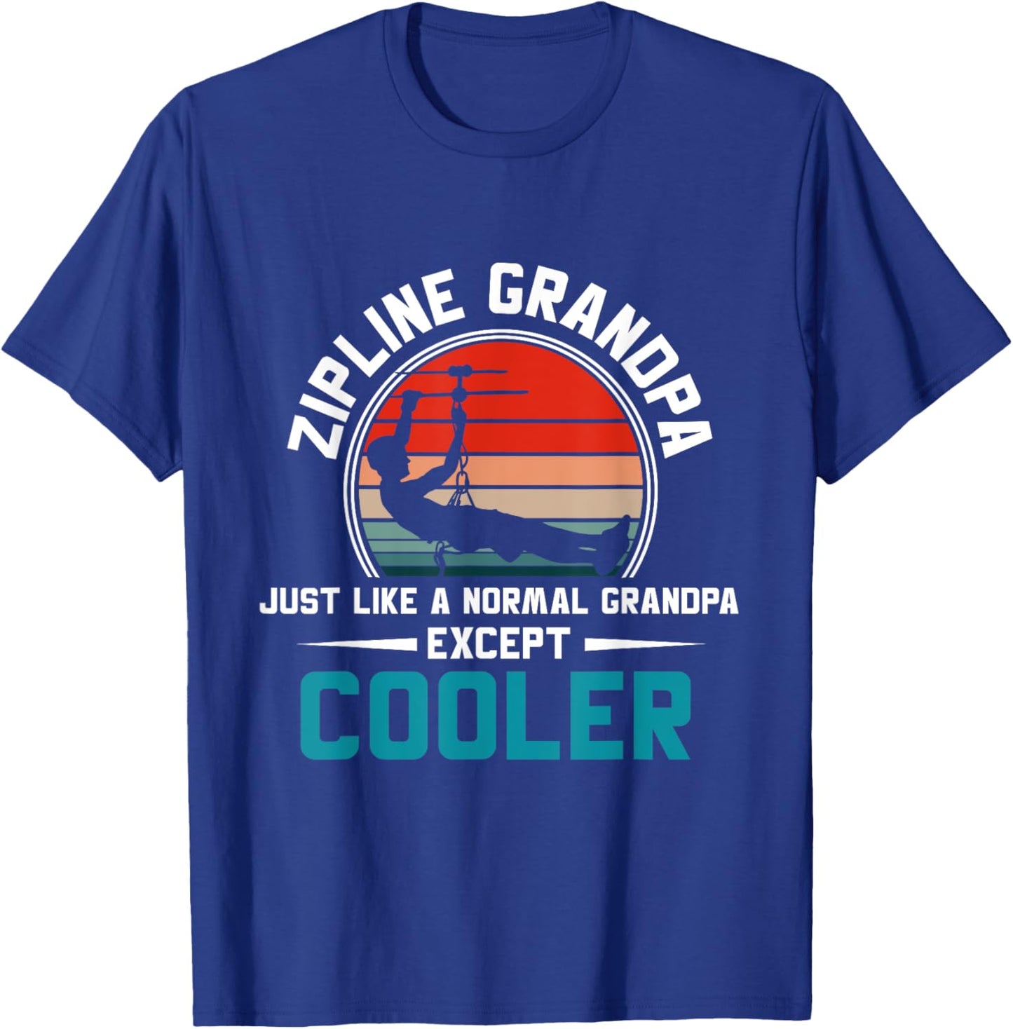 Zipline Grandpa Vintage Men Grandfather Ziplining T-Shirt - T-Shirt | Royal