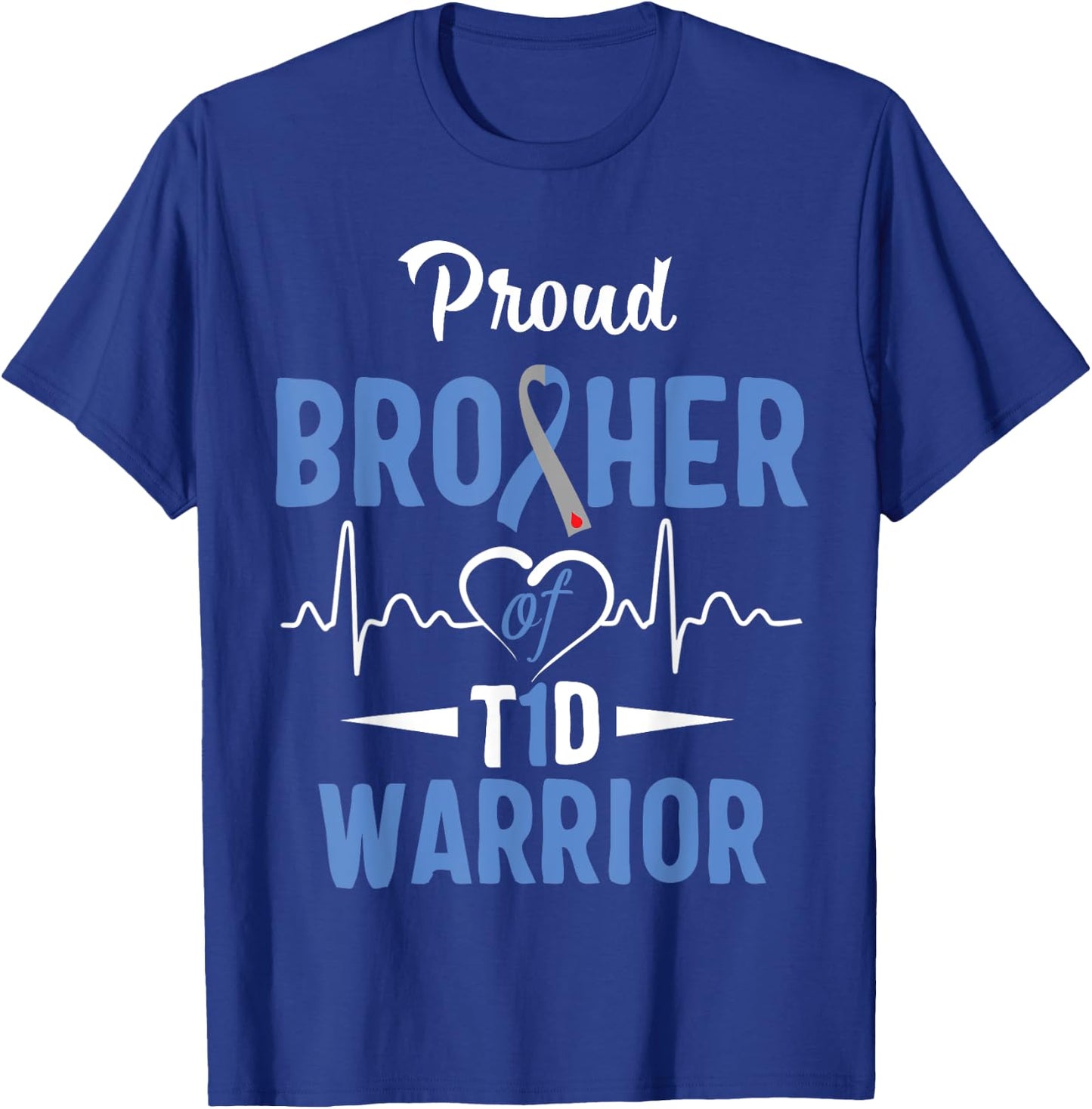 T1D Proud Brother Diabetes Awareness Type 1 Insulin Pancreas T-Shirt - T-Shirt | Royal