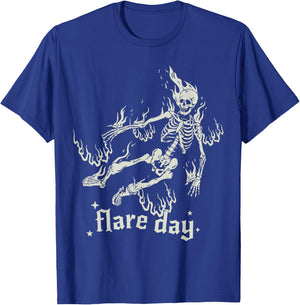 Halloween Skeleton Flare Day Fibromyalgia Endometriosis T-Shirt - T-Shirt | Royal