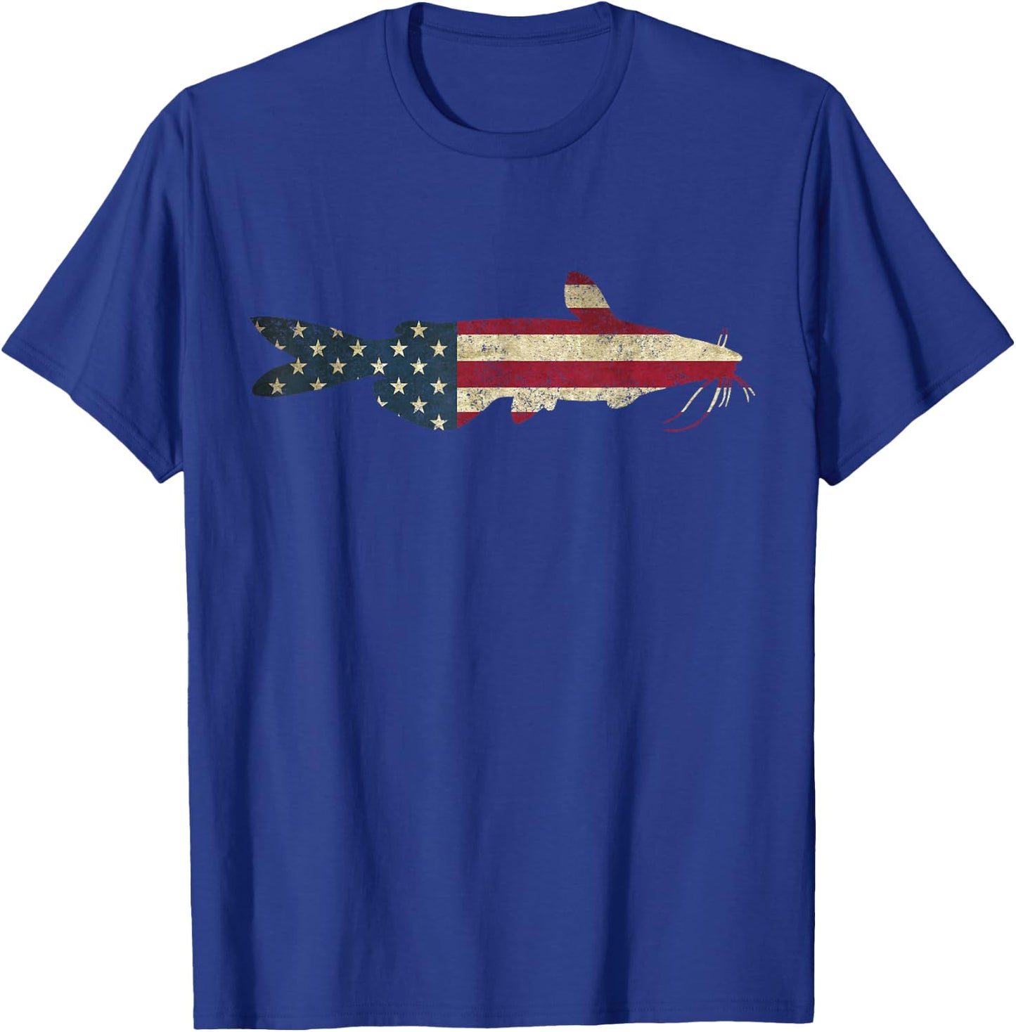 Catfish American Flag Catfish Patriotic Fisherman T-Shirt - T-Shirt | Royal