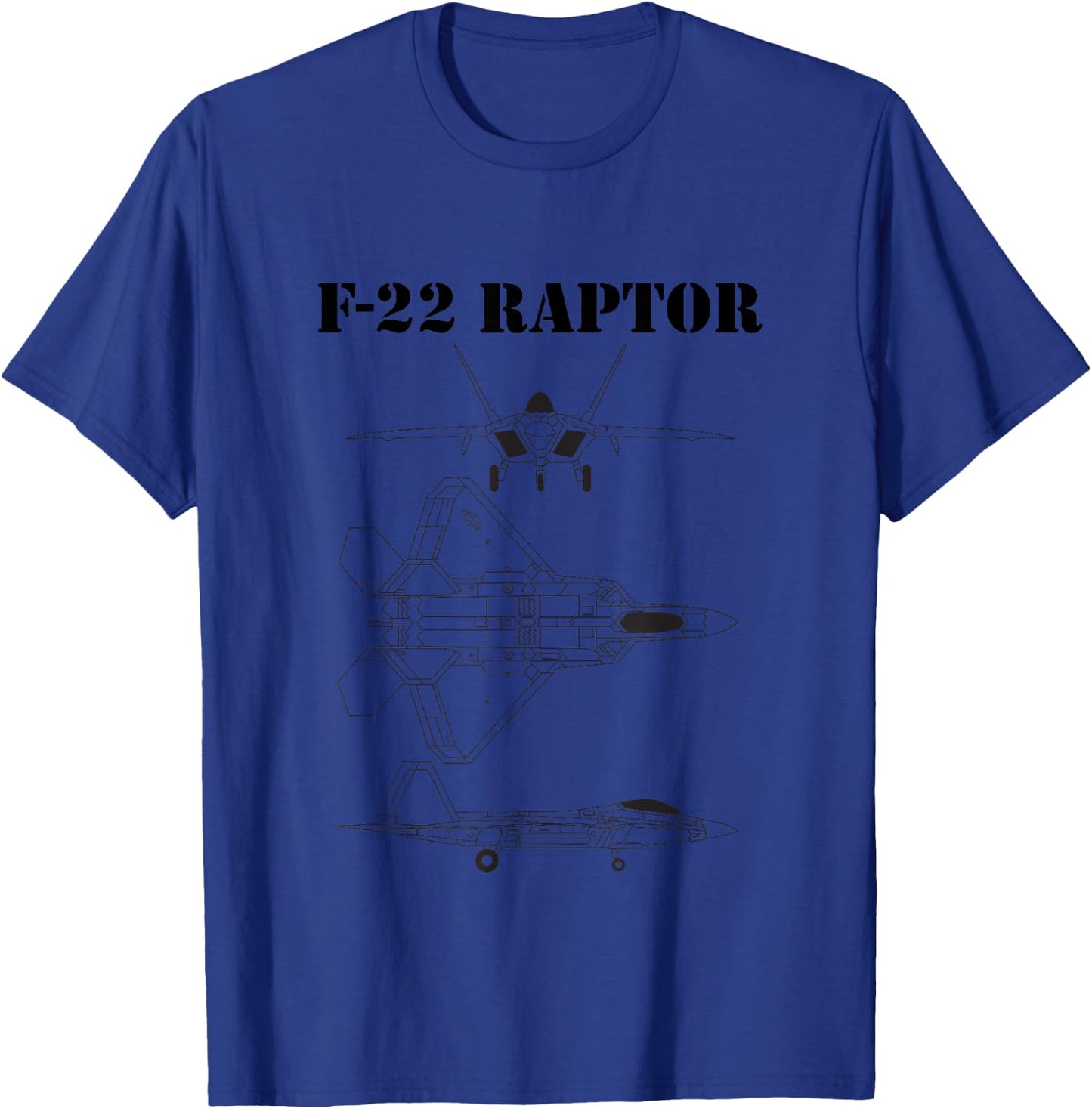 F-22 Raptor Fighter Jet Airplane Pilot Military Aircraft F22 T-Shirt - T-Shirt | Royal