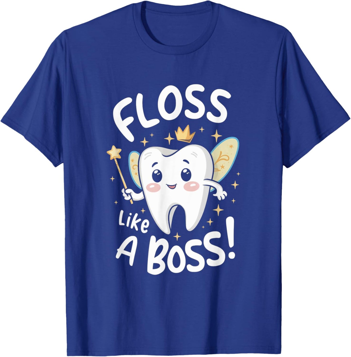 Floss Like A Boss Tooth Fairy Enthusiast Kids Dental Care T-Shirt - T-Shirt | Royal