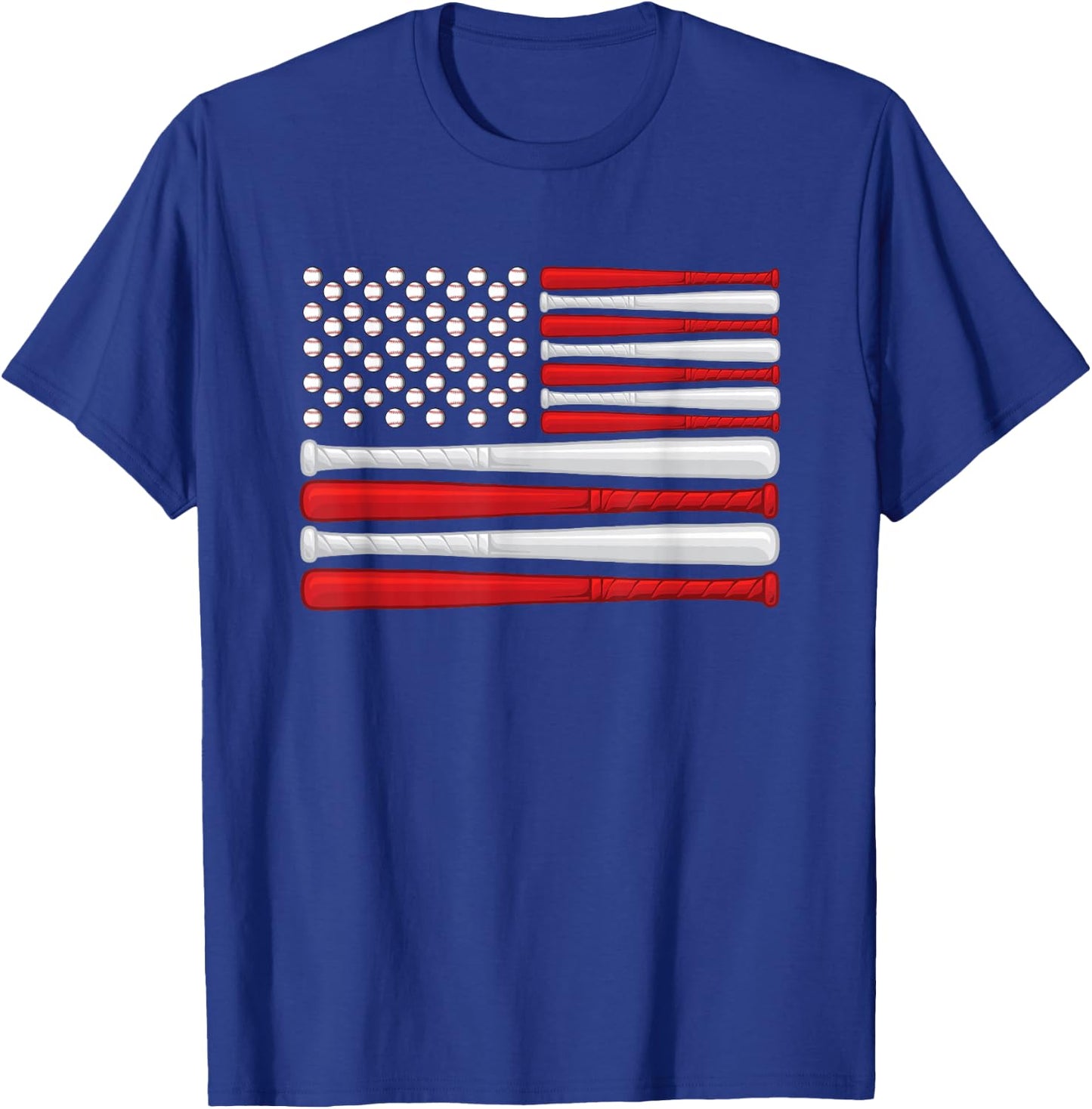 Classic American Baseball Flag - Vintage Baseball Flag T-Shirt - T-Shirt | Royal