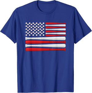 Classic American Baseball Flag - Vintage Baseball Flag T-Shirt - T-Shirt | Royal