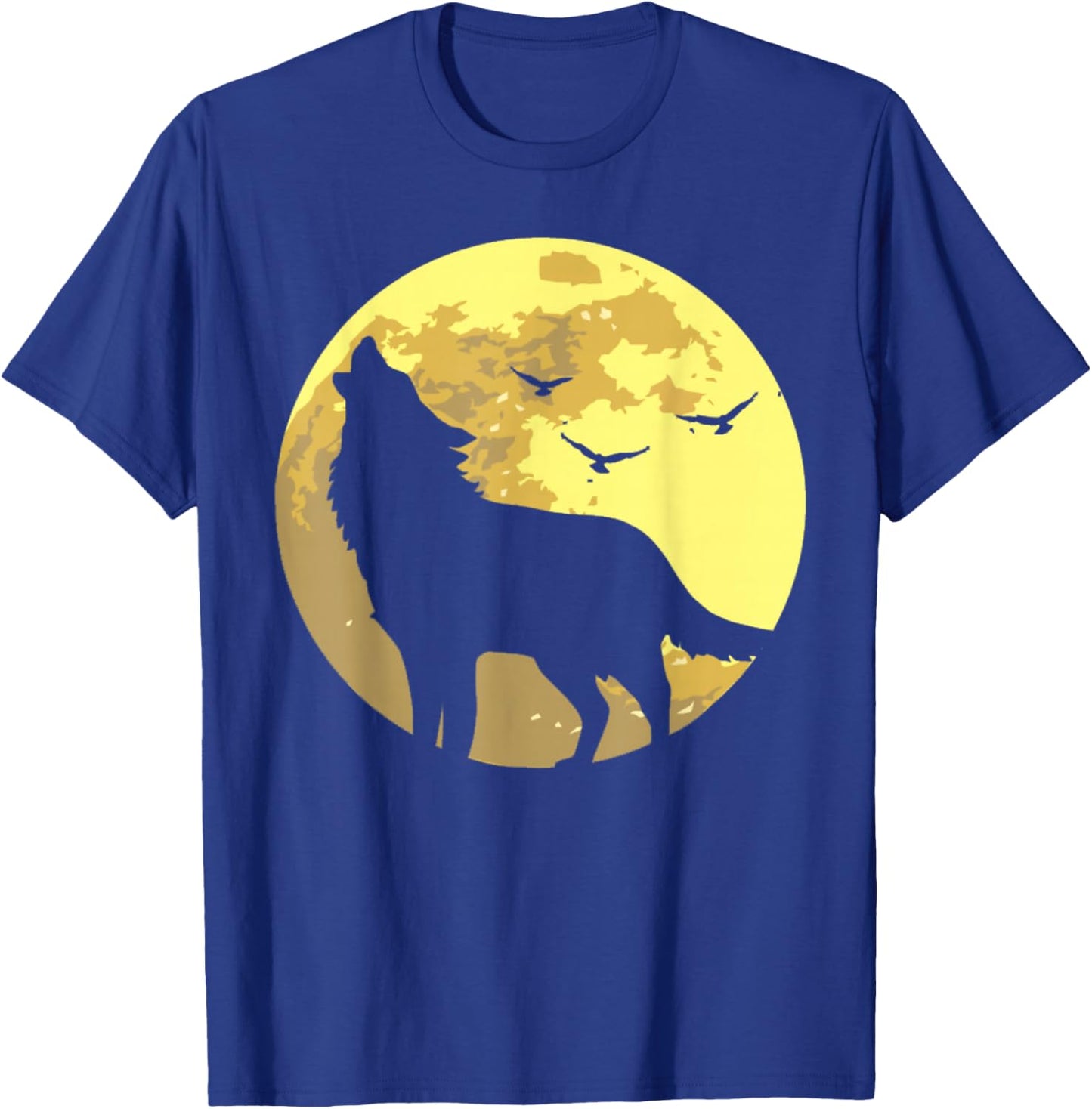 Lone Wolf Howling at Moon Gift Women Kids Boys Girls T-Shirt - T-Shirt | Royal