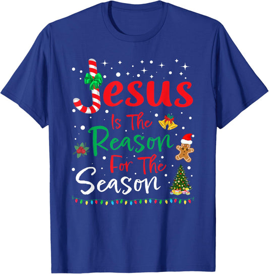 Jesus Is The Reason for The Season Christmas Family Pajamas T-Shirt - T-Shirt | Royal