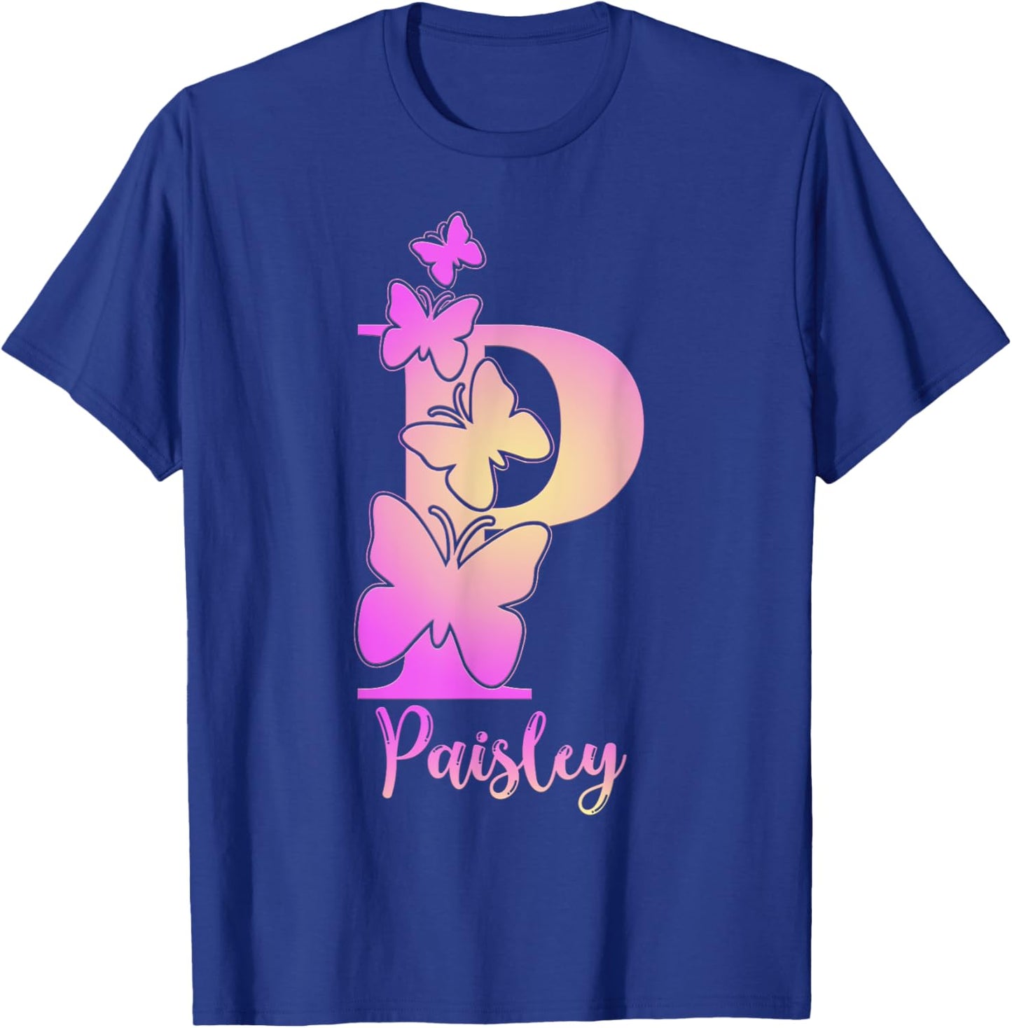 Paisley, cute personalized butterfly custom kids girls name T-Shirt - T-Shirt | Royal