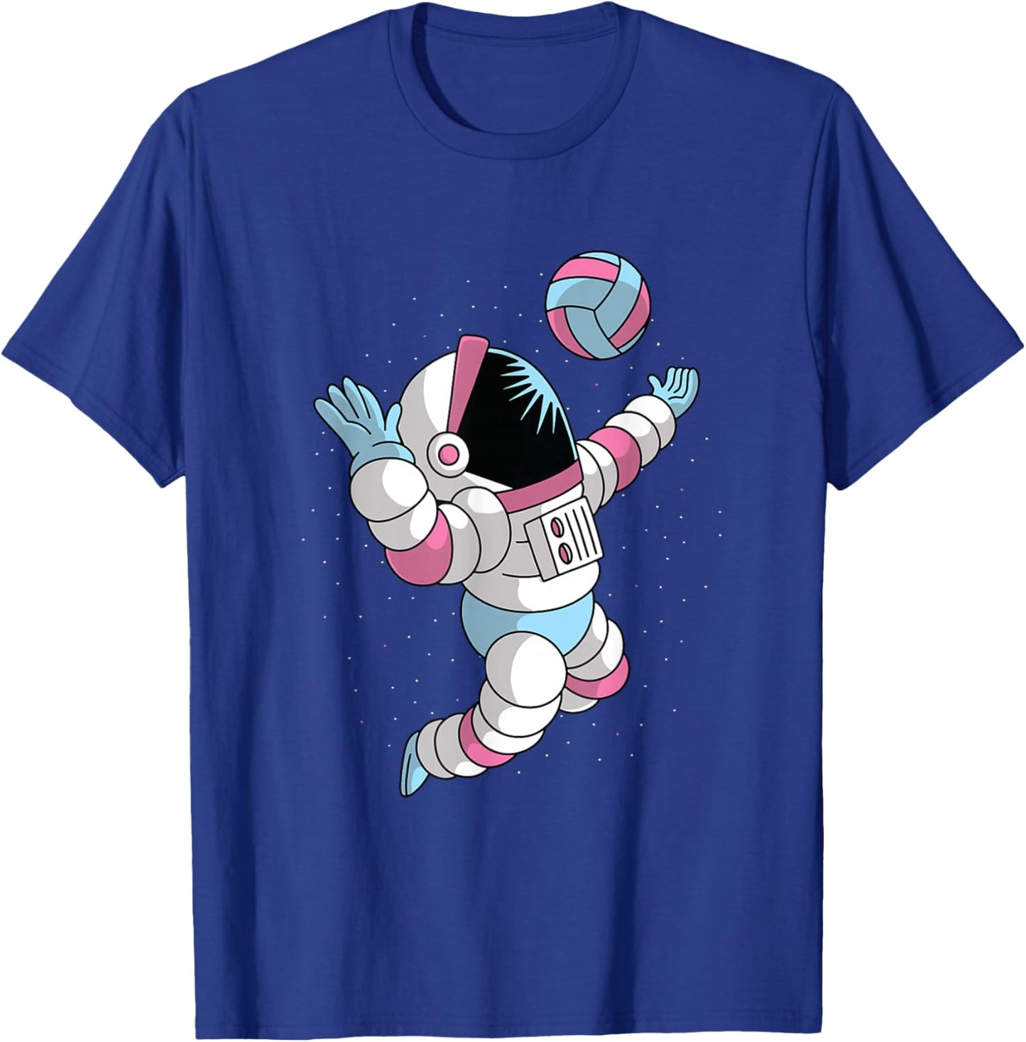 Astronaut Volleyball Player in Space Cool Science Sports T-Shirt - T-Shirt | Royal