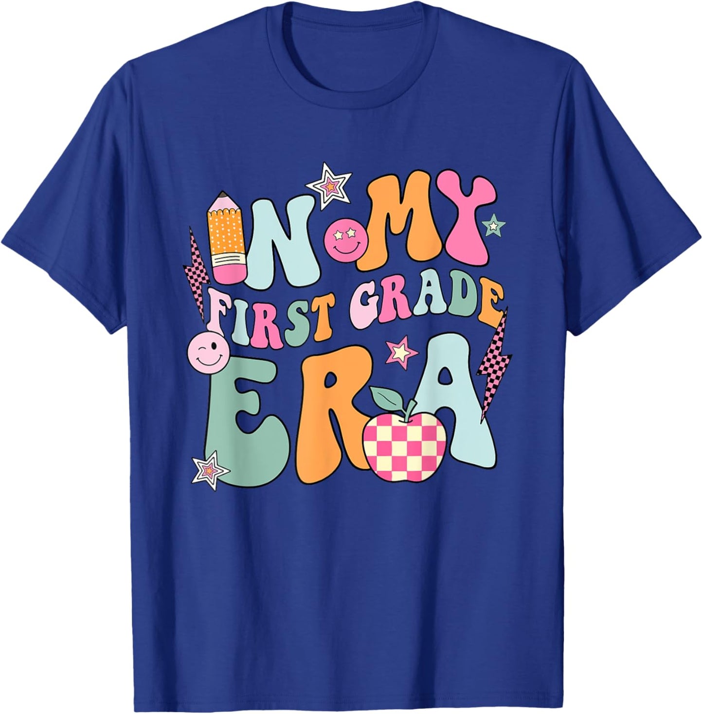 In My First Grade Era Back To School Retro Groovy 1st Grade T-Shirt - T-Shirt | Royal