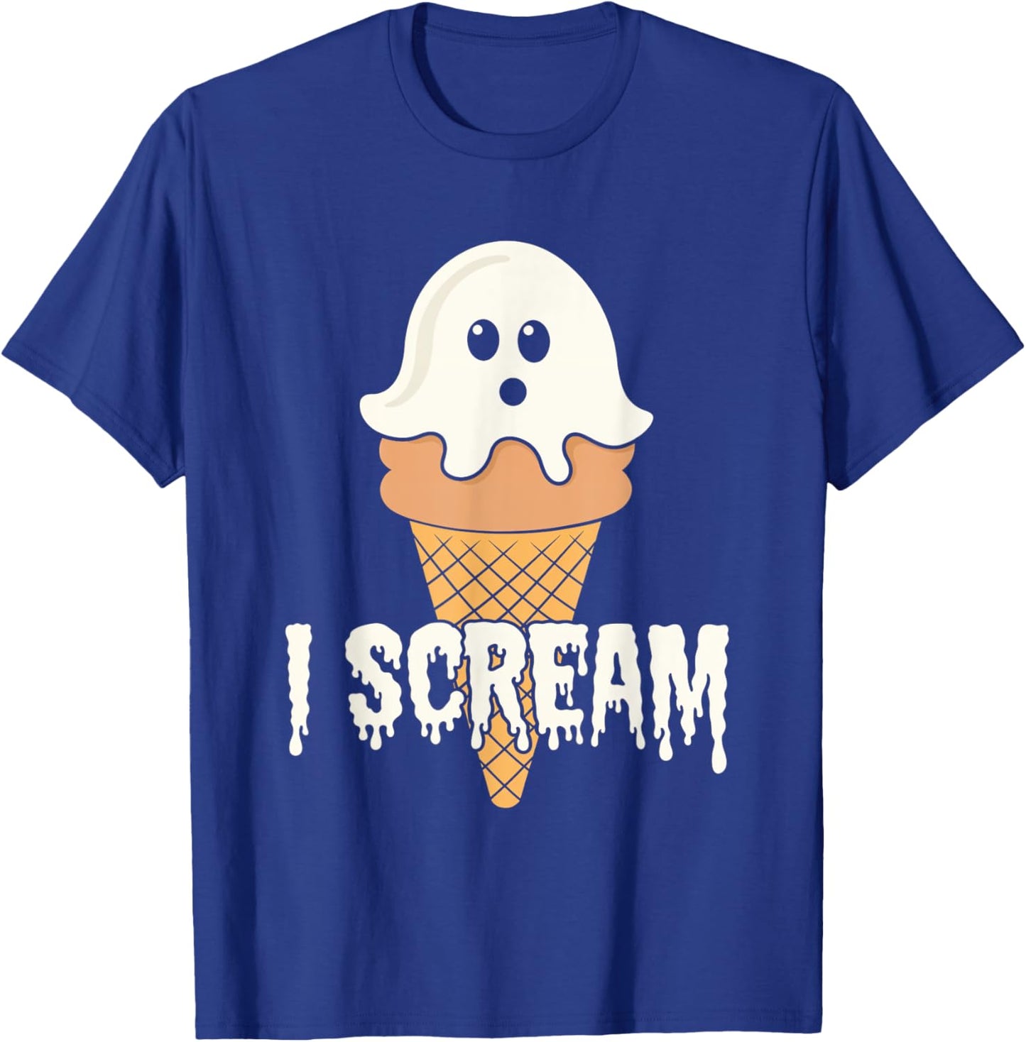 I Scream Ice Cream Ghost Halloween Costume Treats T-Shirt - T-Shirt | Royal
