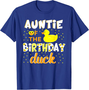 Auntie Of The Birthday Duck Yellow Duck Birthday Fun T-Shirt - T-Shirt | Royal