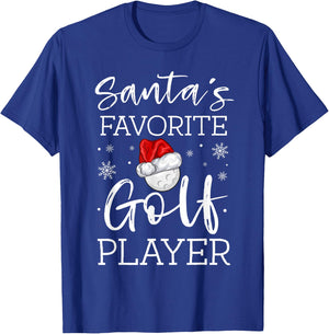 Santa's Favorite Golf Player Golfer Pajama Christmas Gift T-Shirt - T-Shirt | Royal