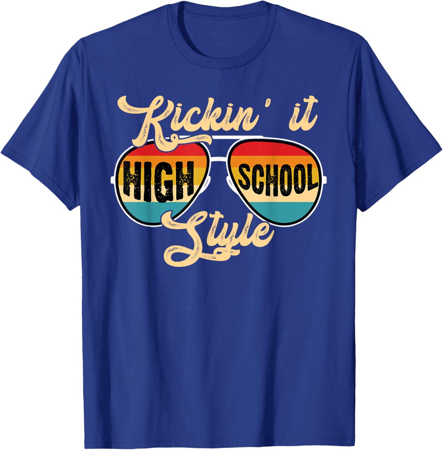 Retro Kickin It High School Style Teacher Back to School Men Women T-Shirt - T-Shirt | Royal