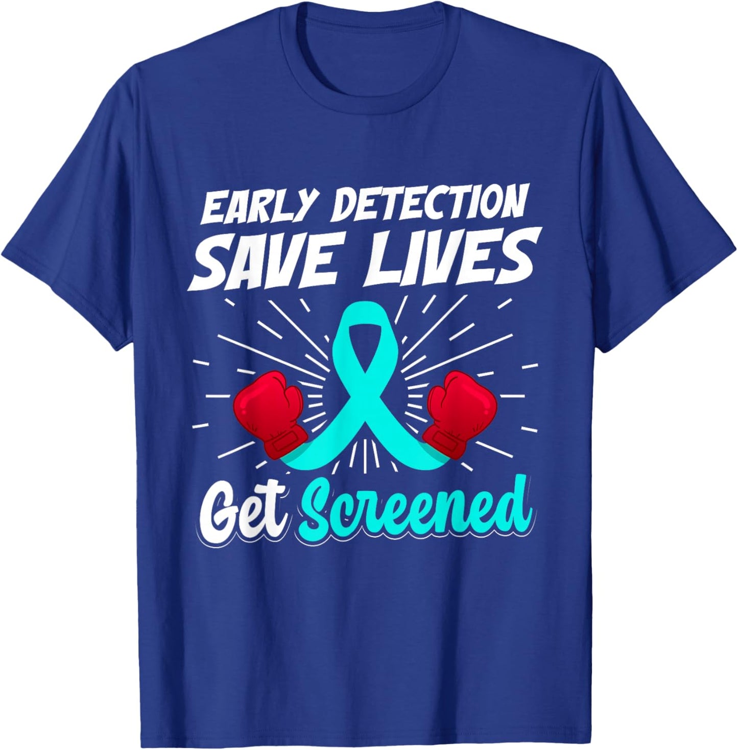 Teal Ribbon Cervical Cancer Awareness Month Survivor T-Shirt - T-Shirt | Royal