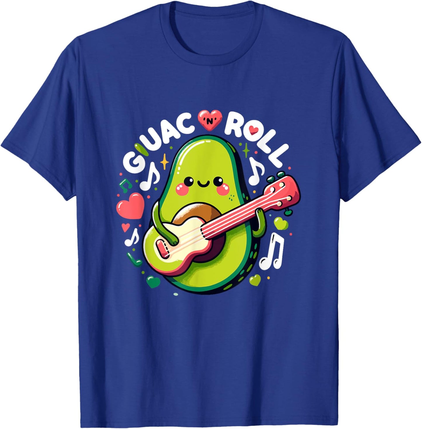 Guac N Roll - Funny Avocado Guitarist for Music and Guac T-Shirt - T-Shirt | Royal