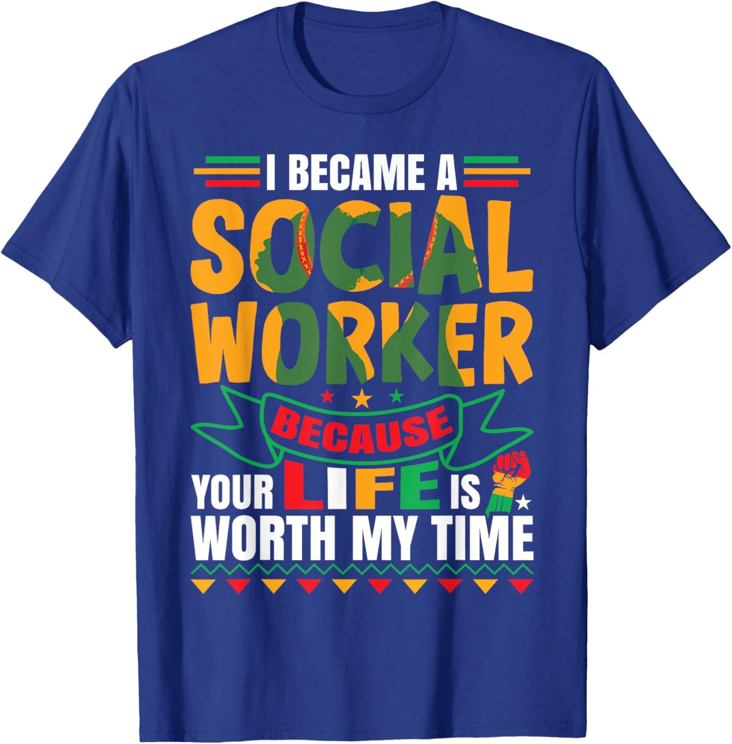Social Work Appreciation Black Social Worker T-Shirt - T-Shirt | Royal