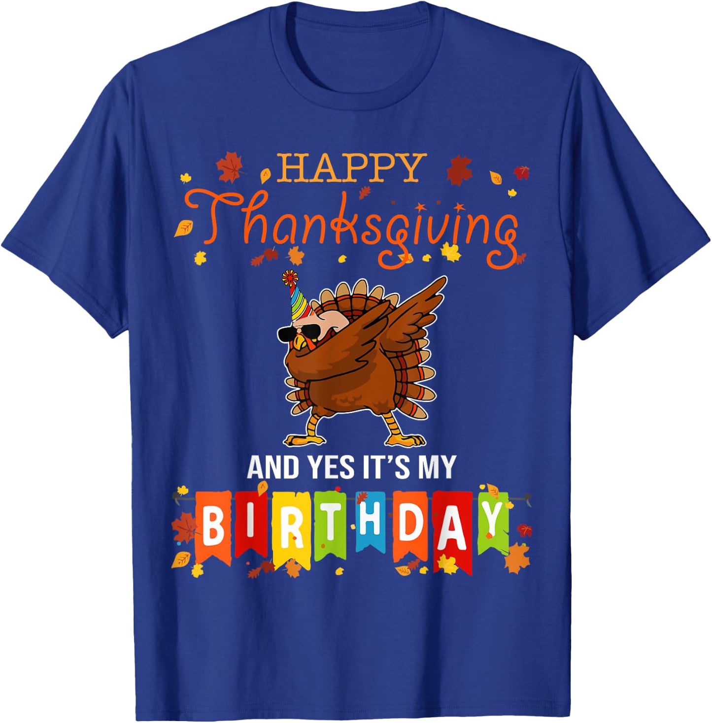 Funny Turkey Dab Thanksgiving Birthday T-Shirt - T-Shirt | Royal