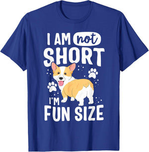 I Am Not Short I'm Fun Size Corgi Shirt Funny Women Girls T-Shirt - T-Shirt | Royal