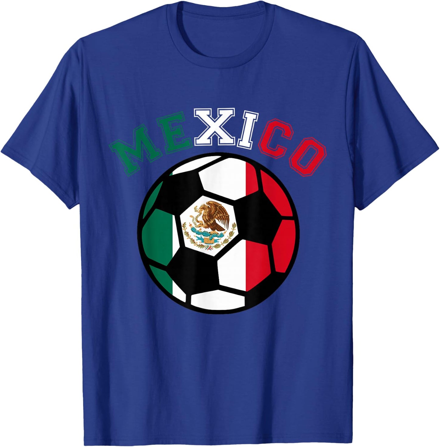 Mexican Soccer Futbol Football Mexico Flag Jersey T-Shirt - T-Shirt | Royal