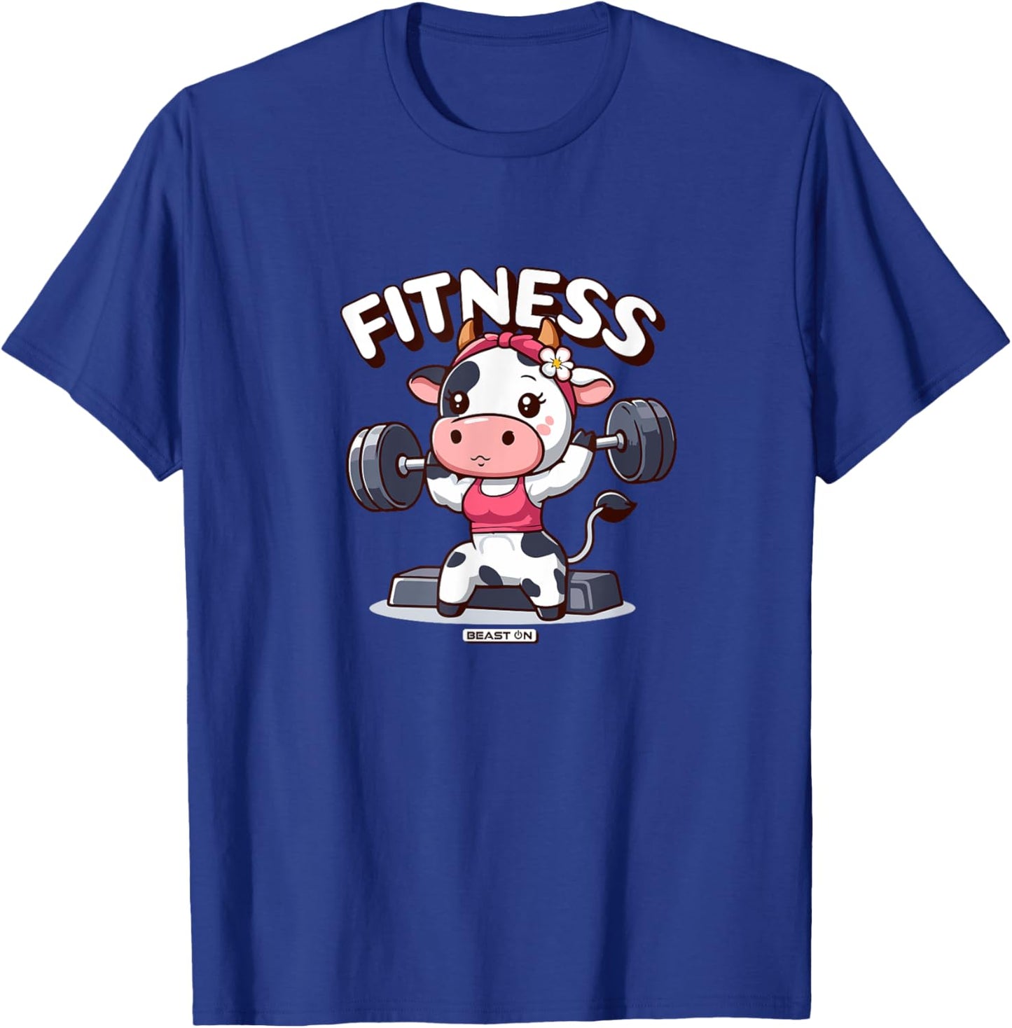 Cute Cow Fitness Workout Women Funny Gym Training T-Shirt - T-Shirt | Royal
