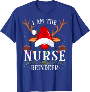 I Am The Nurse Reindeer Christmas Family T-Shirt - T-Shirt | Royal