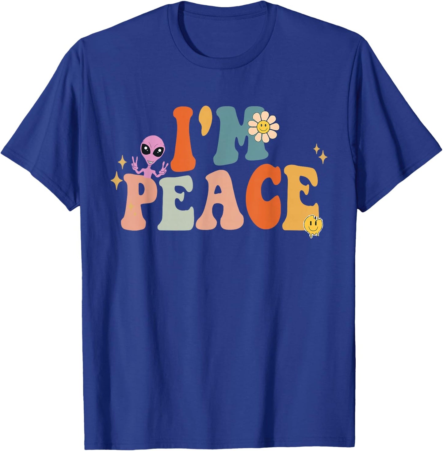 I come in peace Im peace groovy matching couples T-Shirt - T-Shirt | Royal
