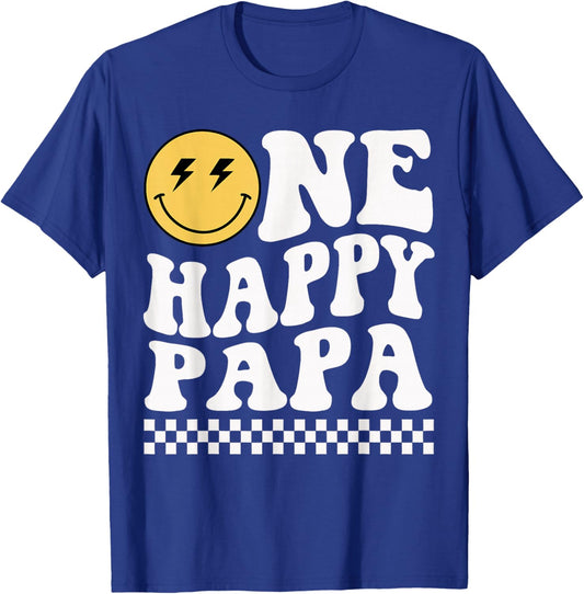 One Happy Dude Papa 1st Birthday Family Matching T-Shirt - T-Shirt | Royal