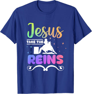 Horse Barrel Racing Jesus take the Reins T-Shirt - T-Shirt | Royal