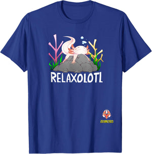 Relaxolotl a cute relaxing axolotl on a rock T-Shirt - T-Shirt | Royal