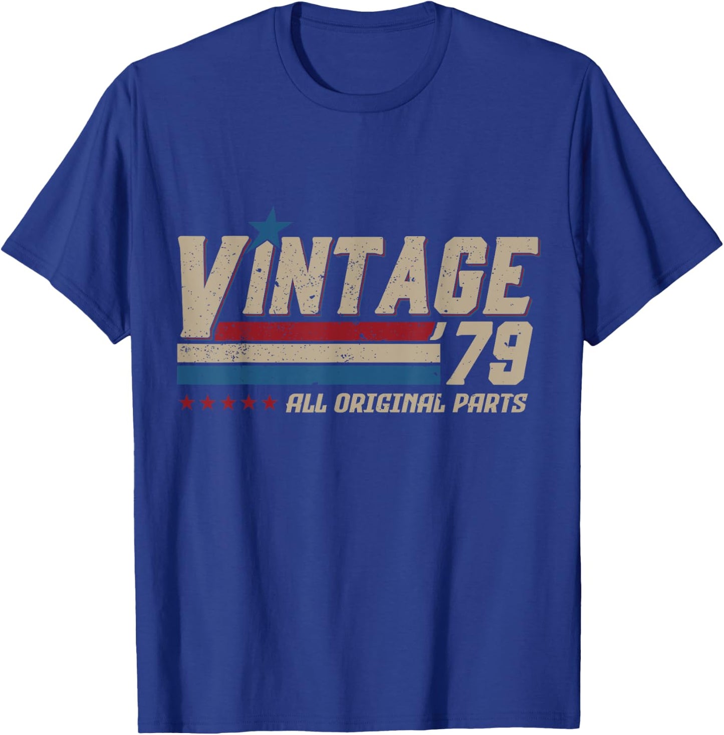 Vintage 1979 All Original Parts Birthday Men T-Shirt - T-Shirt | Royal