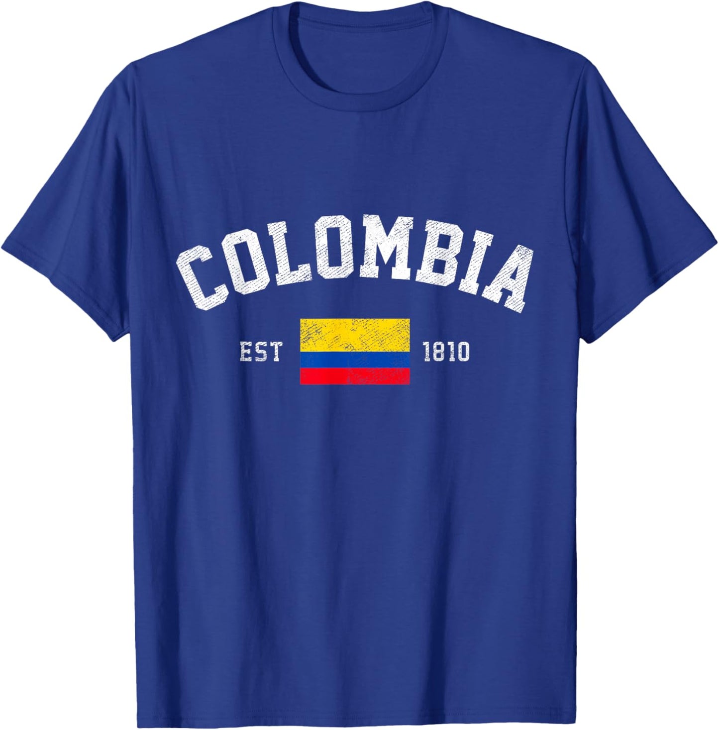 Colombia Est. 1810 Colombian Flag Independence Day T-Shirt - T-Shirt | Royal