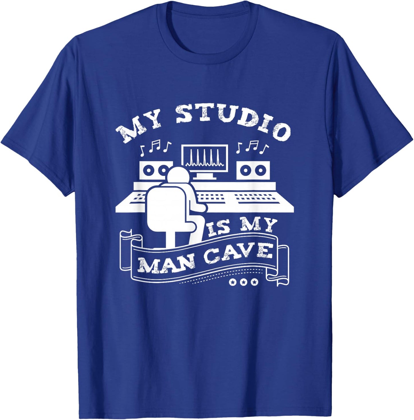 My Studio Is My Man Cave DJ Beat Maker Music Producer Men T-Shirt - T-Shirt | Royal