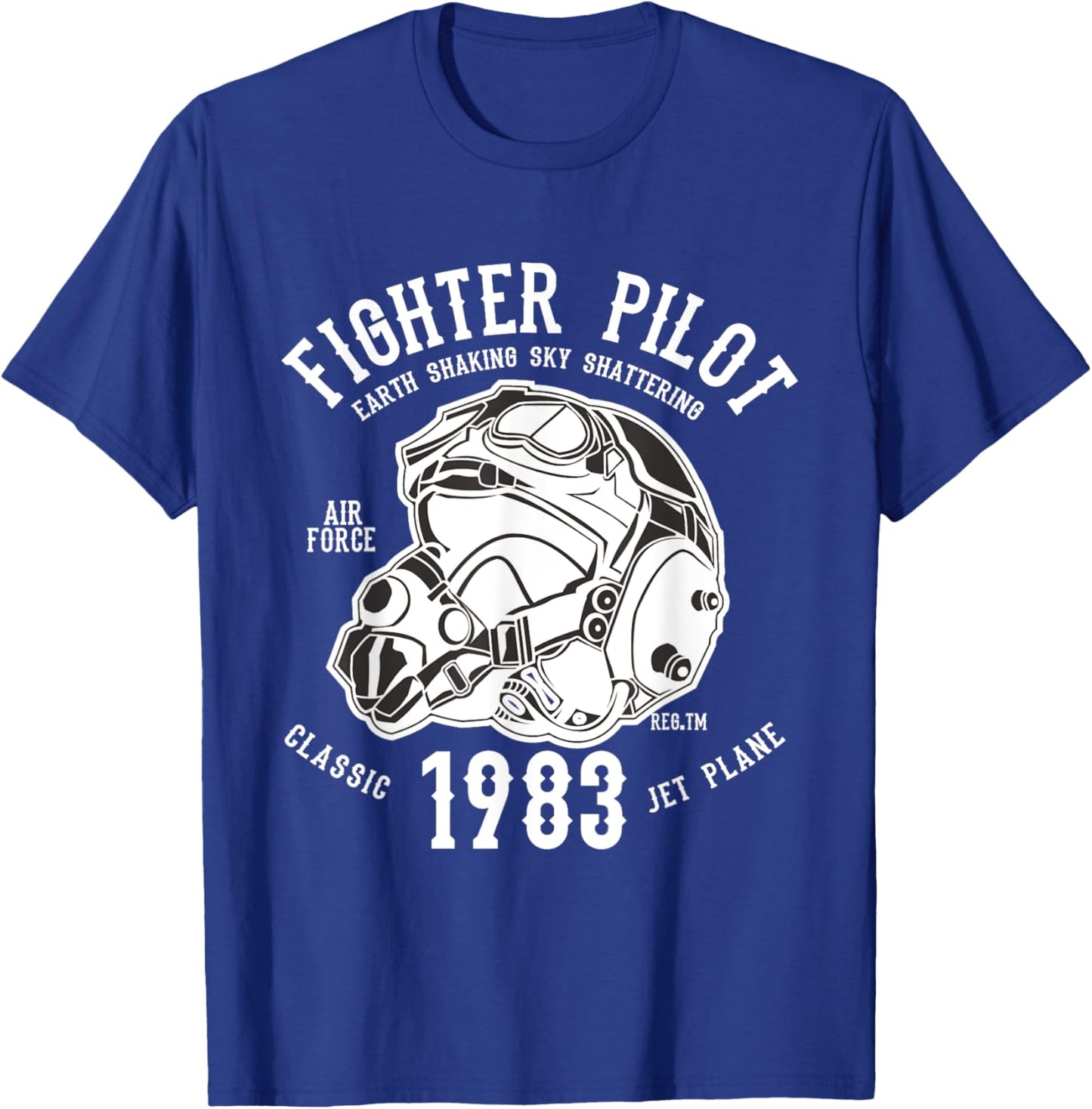 Fighter Pilot Helmet Army T-Shirt - T-Shirt | Royal