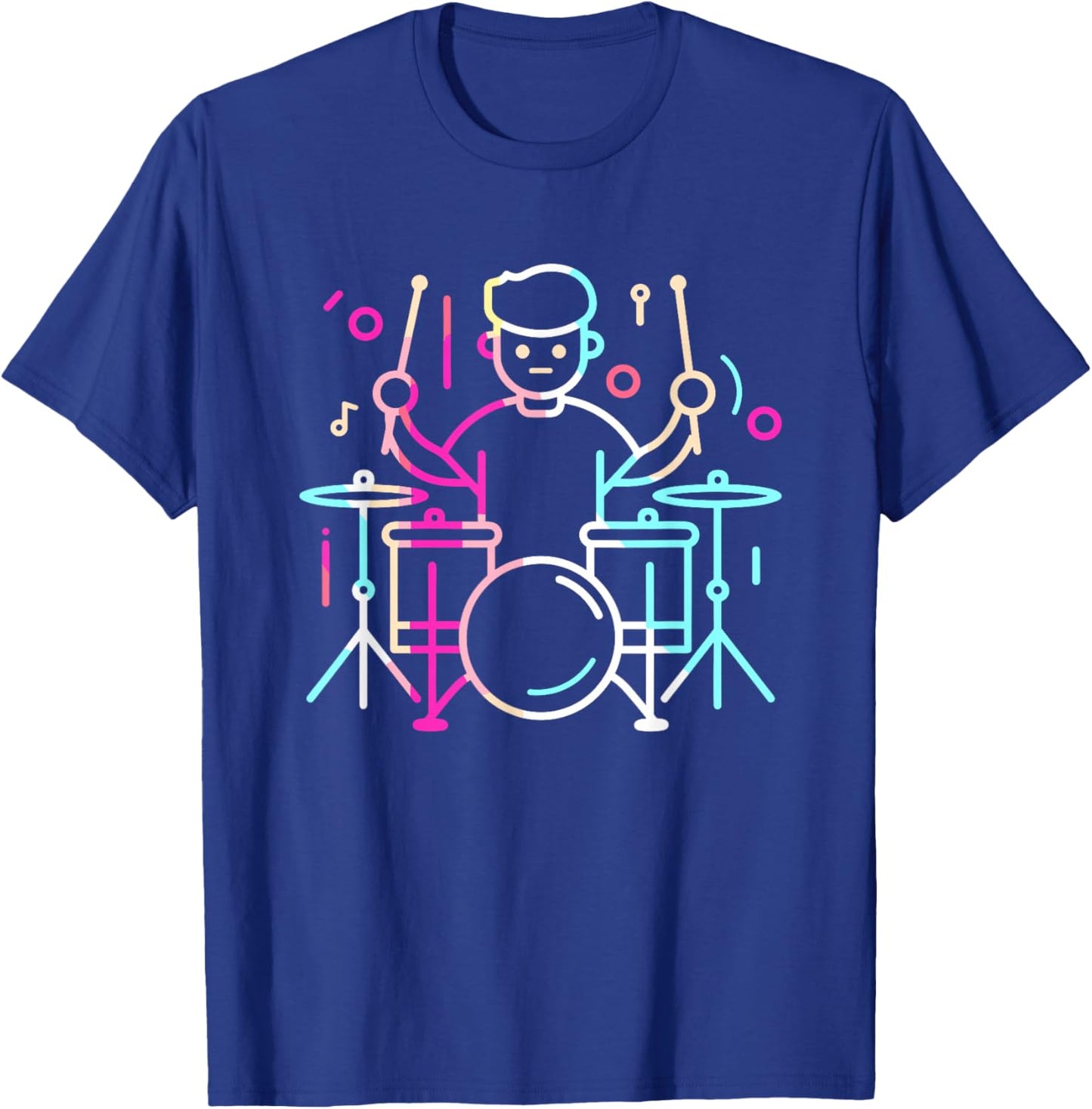 Drummer Boy Drawing Musician Drum Music T-Shirt - T-Shirt | Royal