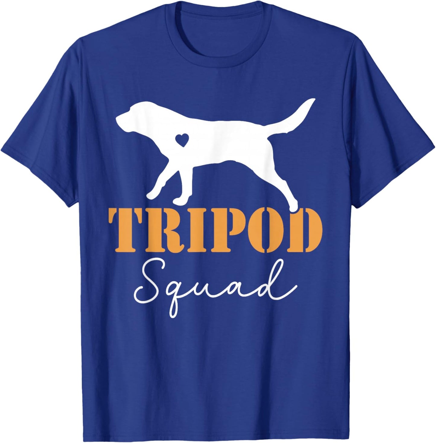 Tripod Squad, Right Back Leg Amputee, Tripaw Dogs T-Shirt - T-Shirt | Royal
