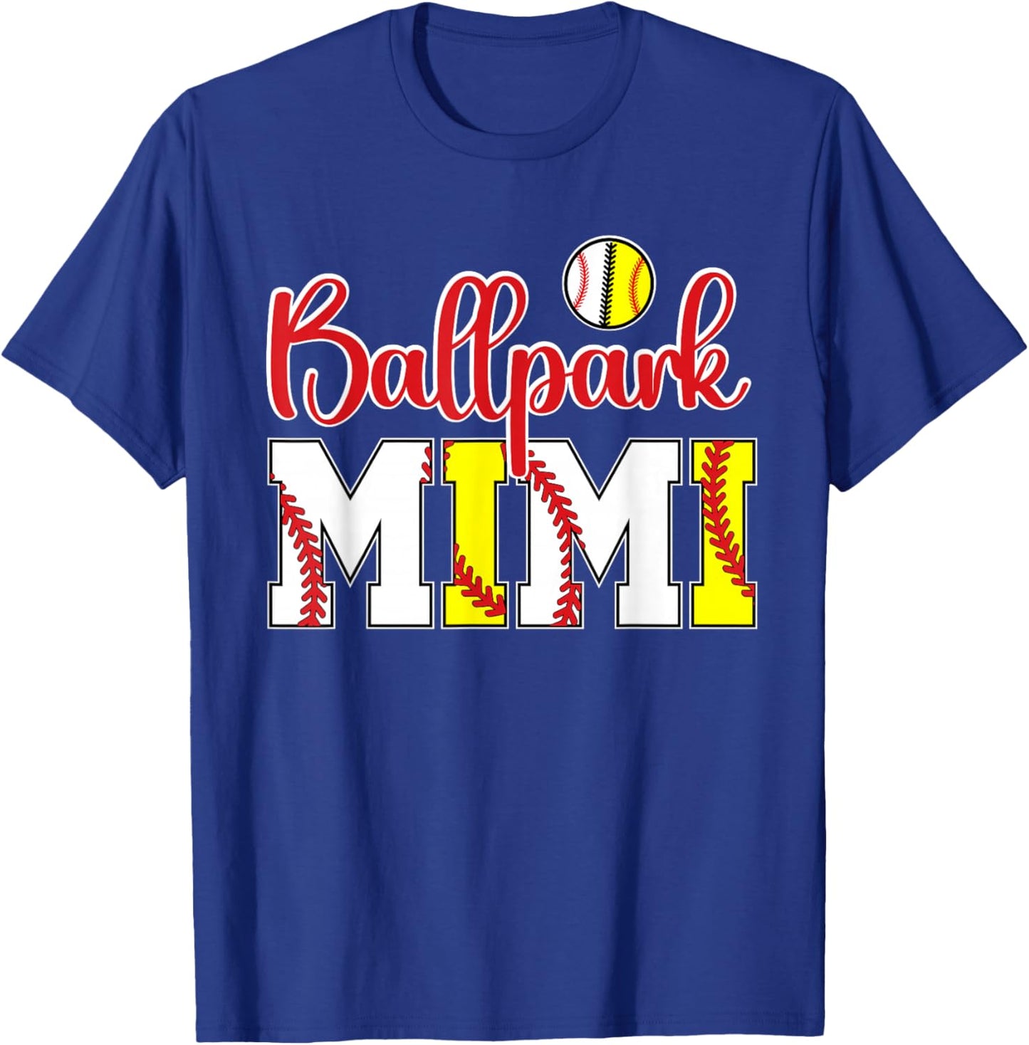 Ballpark Mimi Softball Baseball Mimi Grandma T-Shirt - T-Shirt | Royal